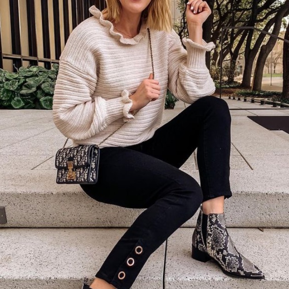 Madewell Ruffle-Neck Pullover Sweater